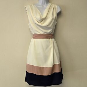 C. Luce Drape Neck Dress Cream L